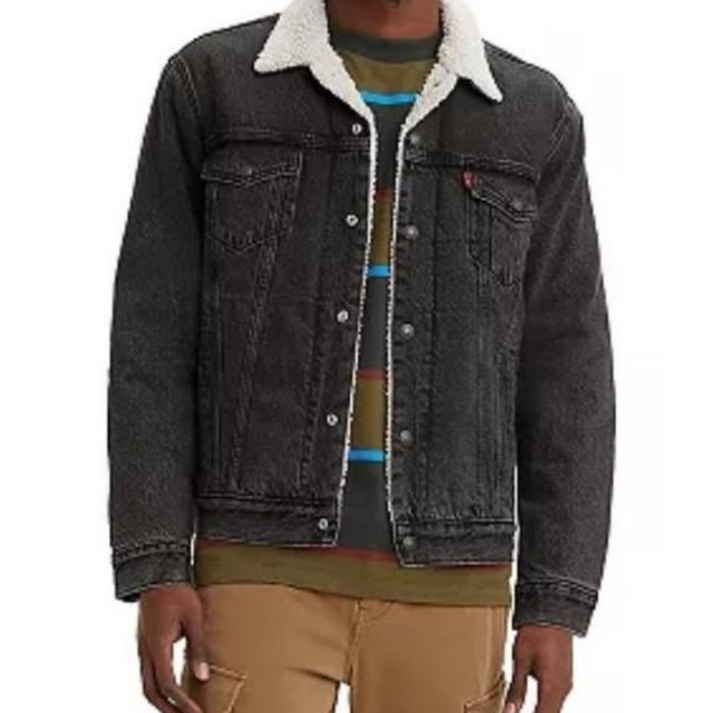 Levi mens sherpa lined denim jacket